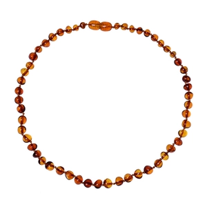 Authentic Baltic amber necklace featuring polished dark brown irregular round beads