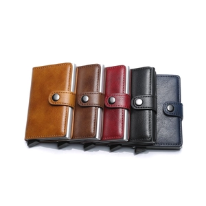 Slim RFID blocking automatic pop-up aluminum credit card holder wallet in five colors