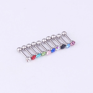 Colorful rhinestone screw earrings in surgical steel featuring nine diverse gem colors