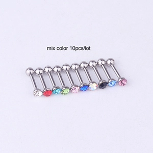 Detailed view of ten colorful rhinestone stainless steel stud earrings in mixed colors