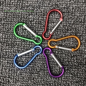 Set of five colorful size 5 gourd-shaped aluminum alloy carabiners in various vibrant finishes