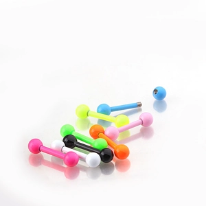 Set of colorful neon stainless steel stud earrings in geometric piercing styles