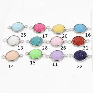 12-kleuren set roestvrijstalen druzy bedeltjes voor DIY armbanden en kettingen