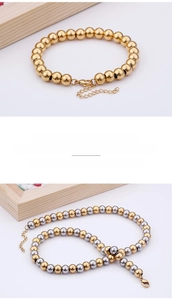 Set gioielli con perle in oro e argento lucido con chiusura a moschettone ed estensione