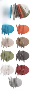Detail of woven bamboo texture PVC placemat showing durable heat-resistant material
