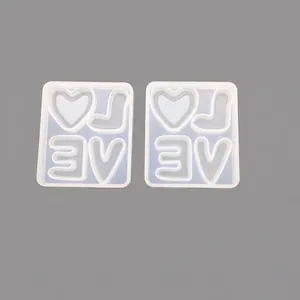 DIY LOVE heart-shaped silicone resin molds for high-mirror finish crafts and jewelry