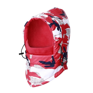 Waterproof PU camouflage balaclava with warm fleece lining and adjustable drawstrings