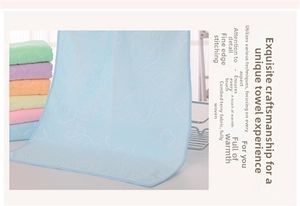 Detail of embossed bear and heart patterns on soft microfiber absorbent towels