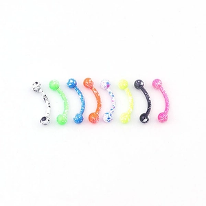 Curved Barbells Eyebrow Rings Stainless Steel Baked Paint Splashed Pattern Body Piercing Jewelry Unisex Colorful