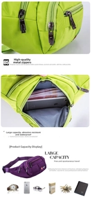 Detail showing the internal storage and scratch-resistant fabric of this crossbody bag