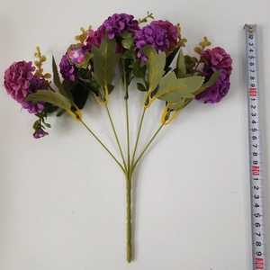 Artificial purple hydrangea and onion ball bouquet for wedding decor, 30cm height