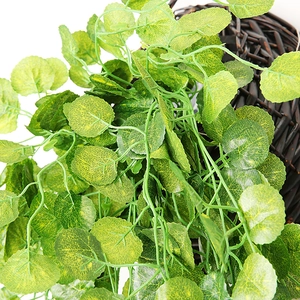 Close-up of artificial ivy leaves with realistic green veins and natural texture details