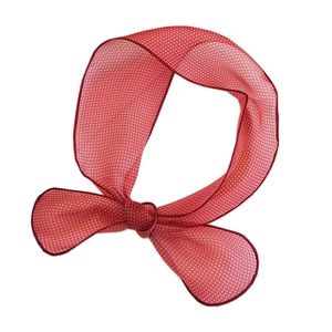 Foulard en organza à pois rouges pour femmes écharpe légère et élégante à pois blancs