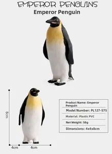 Detailed scale view of a realistic 8cm solid PVC Emperor Penguin toy figure