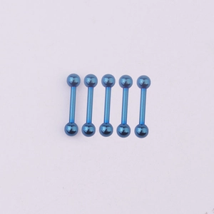 Five blue vacuum-plated 316L stainless steel stud earrings for cartilage and piercings