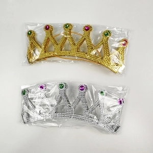 Gold silver plastic crown headband children party dress up festival costume accessory