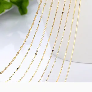 Minimalist Gold Plated S925 Sterling Silver Chain Necklace For Women Snake Box Water Wave Link Dainty Jewelry