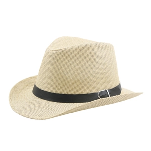 Detailed close-up of breathable beige straw weave with black ribbon and metal buckle