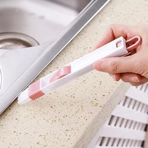 Multifunctional window groove cleaning brush with dustpan for kitchen and air conditioner