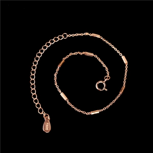 Elegant rose gold S925 silver bracelet featuring minimalist geometric cylinder beads