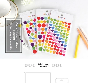 Rainbow gradient star and heart paper stickers for scrapbooking and DIY journals