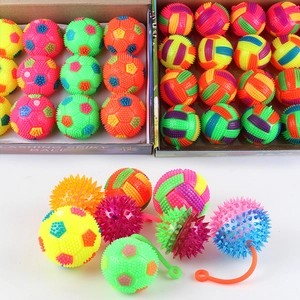 Elastic flashing spiky toy volleyball with rubber massage texture and led lights
