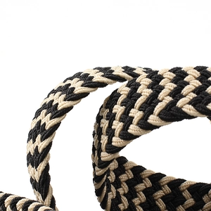 Ceinture tressée élastique avec motifs de losanges noirs et beige pour hommes et femmes