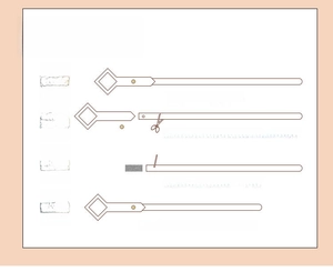 Step-by-step guide showing how to adjust, cut, and punch holes in the leather belt