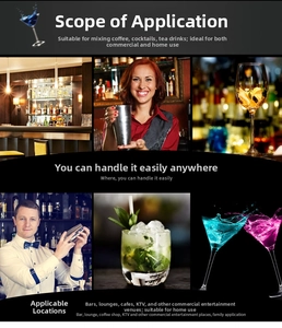 Multi-purpose 304 stainless steel cocktail stirring spoons for bars and cafes