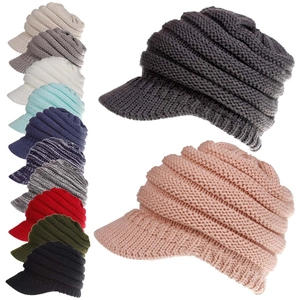 Chunky knit ponytail baseball cap for women available in multiple vibrant colors