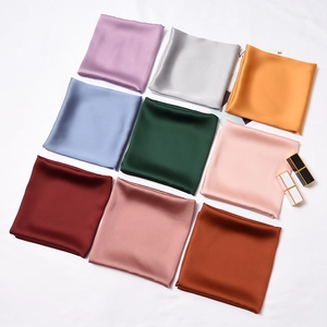 Solid Color Square Scarf Satin Faux Satin Elegant Neck Bandana For Women Office Professional Hair Wrap Bag Decor