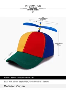 Tabella taglie dettagliata per cappellino con elica multicolore in cotone con misure