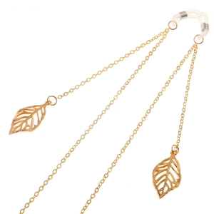 Glasses Chain Holder Non-slip Metal Alloy Fashionable Hollow Leaf Pendants Eyeglasses Strap For Women