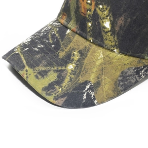 Casquette de baseball camouflage avec motif feuilles et visière renforcée surpiquée