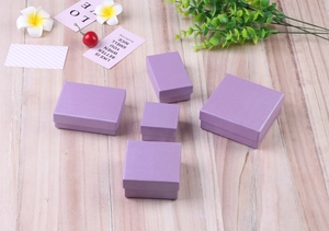 Detail view of purple Laini texture jewelry boxes in multiple rectangular and square sizes