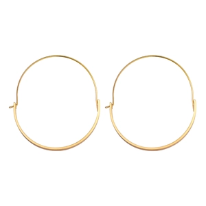 Minimalist geometric gold half-hoop earrings with a polished metallic finish for women
