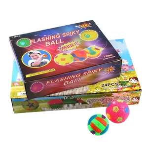 Luminous spiky flashing balls in wholesale 12 and 24 piece retail display boxes