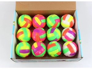 Bulk set of large non-glowing textured massage volleyballs in various vibrant colors