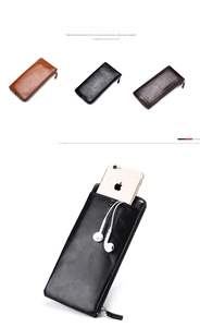 Lange Reißverschluss-Geldbörsen in drei Farben mit Stauraum für Handy und Kopfhörer