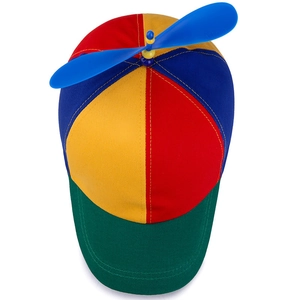 Cappellino da baseball colorato per bambini con divertente elica blu rotante sopra
