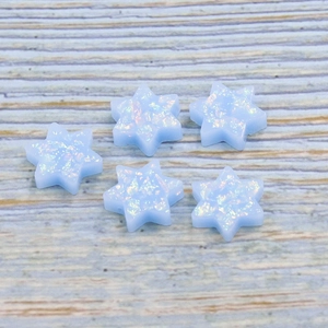 Star-shaped synthetic opal cabochons with blue fire pattern for DIY jewelry making