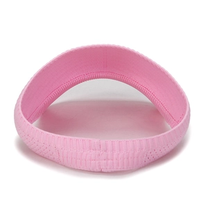 Pink knitted sun visor headwear for outdoor sports with breathable striped texture