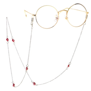 Evil Eye Metal Glasses Chain With Anti-slip Silicone Loops Boho Decorative Eyewear Lanyard For Women Men