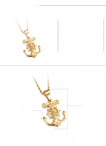 Detail specifications of 18K gold plated titanium steel anchor cross pendant for men