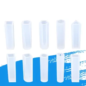 Silicone Mold For Resin Pendant DIY Jewelry Making Geometric Column Shapes Clear Epoxy Casting Crafting Tool