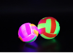 Glow-in-the-dark spiky massage volleyball with vibration sensor LED lights in the dark