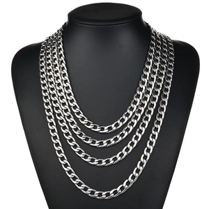 Ensemble de colliers multi-rangs en acier inoxydable 304 style cubain pour hommes