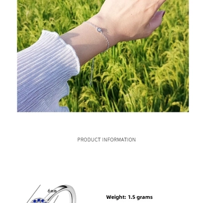 Detailed view of evil eye ring and bracelet set featuring 6mm blue charms weighing 1.5g
