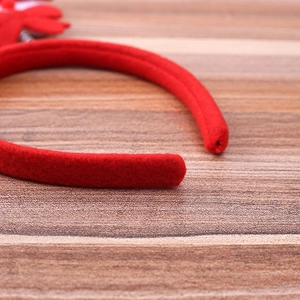 Festive red felt headband for Christmas parties and holiday gift dressing for kids