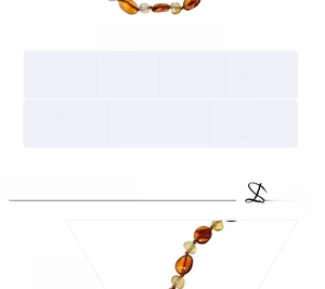 Détails du collier en ambre pour bébé avec spécifications de taille et longueur 33cm